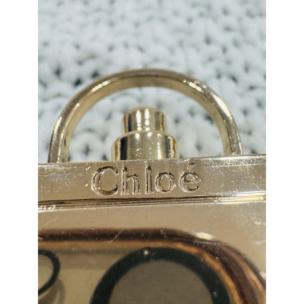 Chloé Gold Tone Perfume Bottle Padlock Charm Pendant Designer - Picture 3 of 5